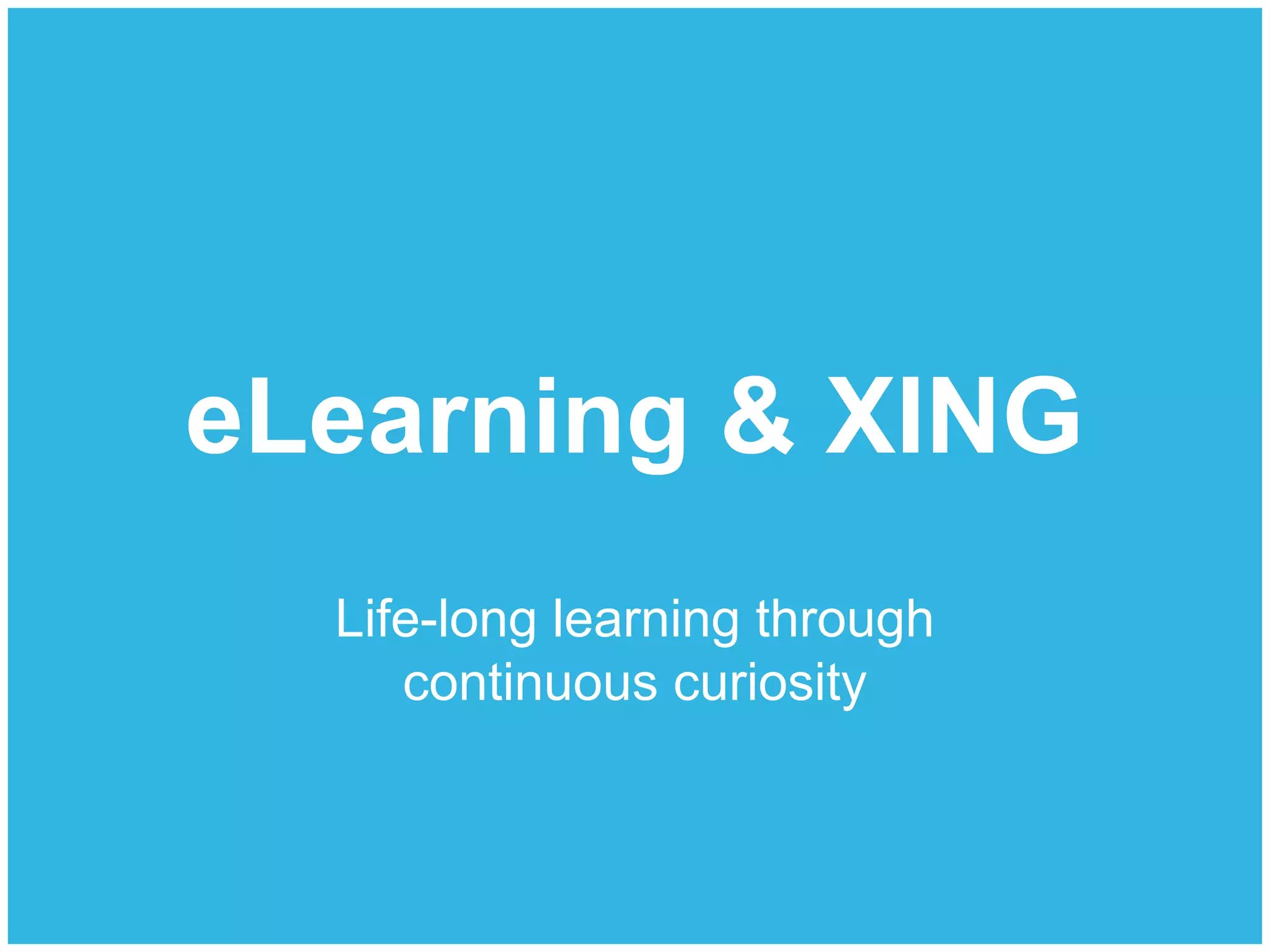 Cover slide of eLearning & XING